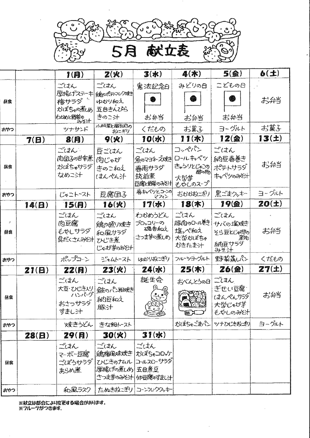 ごちそうだより